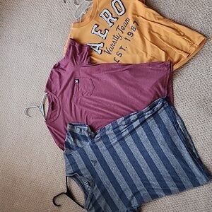 Group of 3 Adult small various brands Tshirts, American Eagle,  Aero, Shein